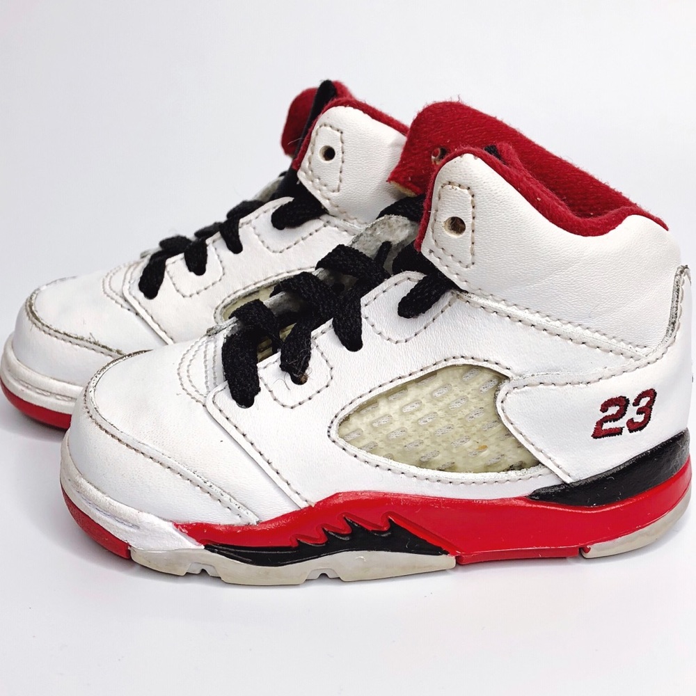 Nike Air Jordan V Red & White Sneakers